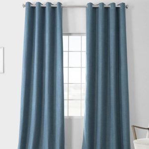 PAIR of 50x84" Thermal lined cross linen weave blackout drapes with grommet top